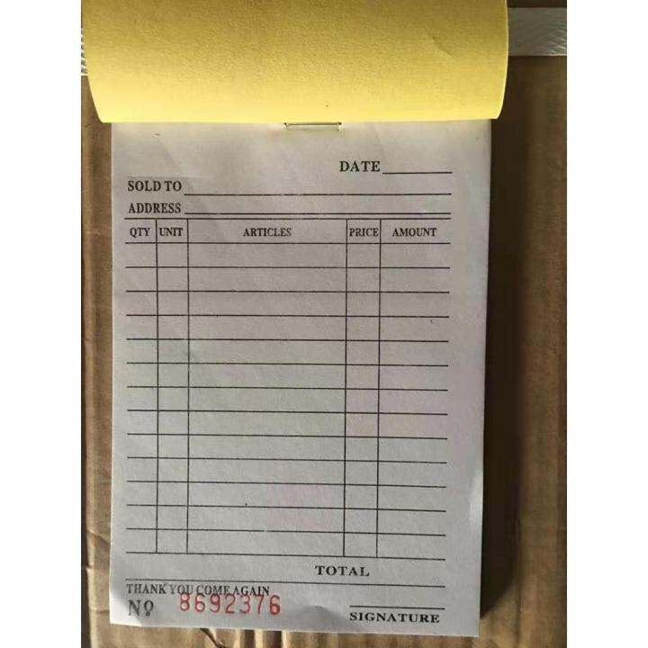 Carbonless Copy Paper Receipt （10 Books/1 Set） Lazada PH