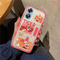 เคสมือถือ A78 OPPO 4G ลายการ์ตูนน่ารักวินนี่เดอะพูห์หมูสีชมพูฝาหลังคู่รักเคสนิ่ม TPU ซิลิโคนสำหรับ OppoA78เคสกันกระแทกกันกระแทก4G