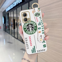 เคสโทรศัพท์มือถือเคสสำหรับ OPPO Reno10 Pro 5G Motorola Moto G53 5G (พร้อมสายรัดข้อมือ) เคสขอบสี่เหลี่ยมนิ่มเคลือบเคสโทรศัพท์หรูหราเคสโทรศัพท์นิ่ม