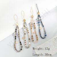 Creative Mobile Phone Chain Simple Natural Stone Crystal Beaded Cellphone Case Lanyard New Jewelry DIY Telephone Accessories