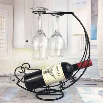 Wine And Glass Holder Bar Stand Bracket Display Wine Rack Hanging Home Decoration Creative Metal Wine Stemware Holder