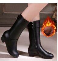 2023 Women Fashion High Heel Platform Winter Warm Snow Boots With Zip Lady Casual Plus Fleece Boots Botas Mujer Shoes Size 42