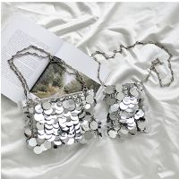 【YD】 Luxury Designer Metal Chain Woven Evening Clutch Female Shoulder Handbag