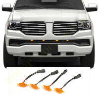 LED Car Front Grille LED Amber Light Raptor Style Light Kit Decor W Wire Speed 4Pcs For Lincoln Navigator 2015-2017