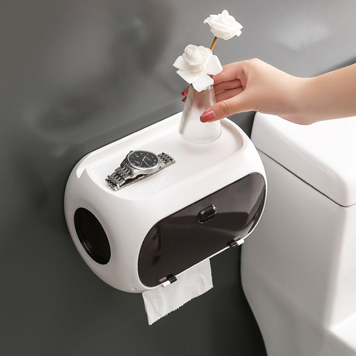 oneup-portable-hygienic-paper-dispenser-plastic-bathroom-storage-rack-waterproof-tissue-box-for-toilet-bathroom-accessories