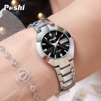 POSHI แบรนด์ watch นาฬิกาข้อมือผู้หญิงกันน้ำเรืองแสงขายส่งนาฬิกาควอตซ์สายเหล็กนาฬิกานักเรียนนาฬิกาผู้หญิงที่มีเพชร