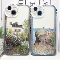 Claude Monet Painting Art Aesthetic Phone Case For iPhone 14 13 12 11 Pro Max Mini XS X XR SE 7 8 Plus Soft Cover  Screen Protectors