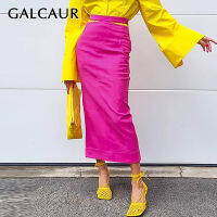 GALCAUR Cut Out y Skirts For Women High Waist Slimming Split Thigh Solid Minimalist Casual Skirt Female 2021 Fashion Clothing