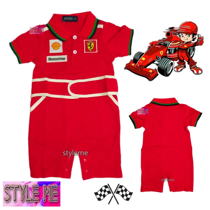 Ferrari Racing Car Costume Overall for Baby 624months Lazada PH