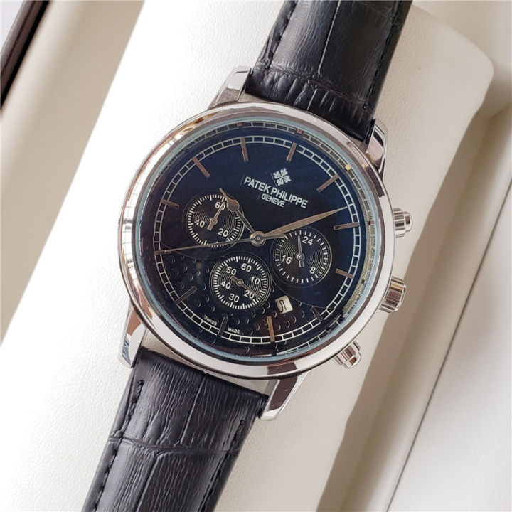 Original  นาฬิกาแบรนด์ชั้นนำ Luxury Men S Waterproof Quartz นาฬิกาแฟชั่นหนังปฏิทิน Analog นาฬิกาผู้ชาย
