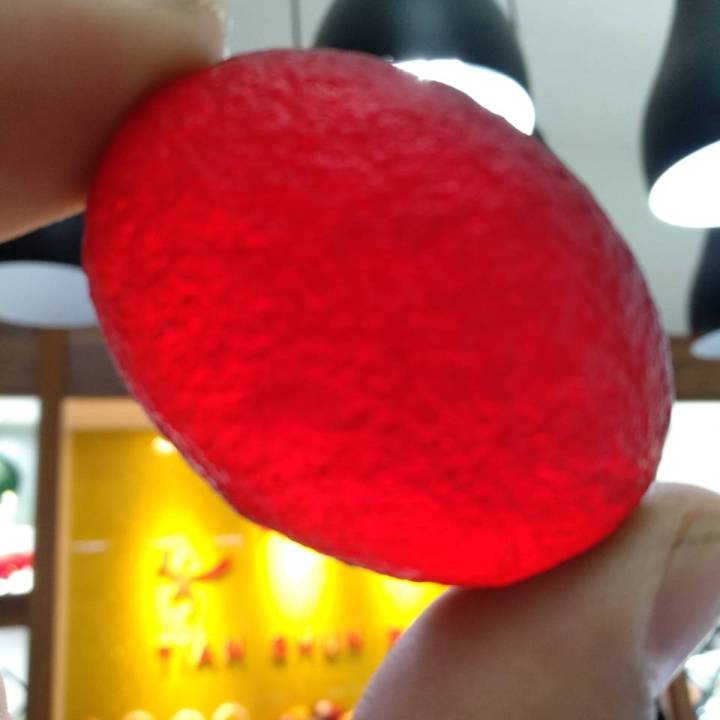 52กรัมแก้วกระทบอุกกาบาตอัญมณีสีแดง-moldavite-เช็ก