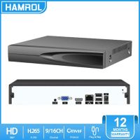 Hamrol 4K 8MP 9CH 16CH H.265 วิดีโอเฝ้าระวัง NVR บันทึก 5MP 4MP 2MP เอาท์พุทตรวจจับการเคลื่อนไหว บันทึกสำหรับกล้อง IP กรณีโลหะ