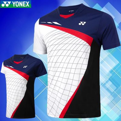 YONEX Yonex ชุดกีฬาแบดมินตันใหม่สำหรับผู้ชายและผู้หญิงโมเดลกีฬาแห้งเร็วเสื้อยืดแขนสั้น110111BCR