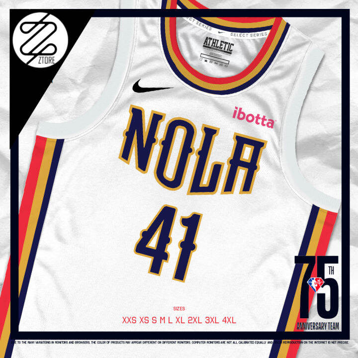 Ztore 75th Edition NBA New Orleans Pelicans Garrett Temple Jersey 2022 ...