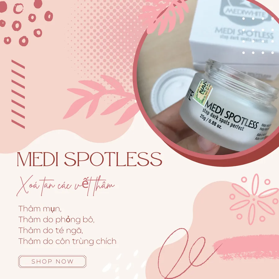 Kem Thâm Mụn Medi White Medi Spotless Giảm Mụn Thâm Làm Mờ Thâm Mụn Dưỡng Sáng Da 25g