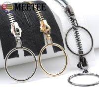 ∋✒ Meetee 5 85cm/120cm Metal O Ring Sliders Zippers Open-End Double/Single Zip for Overcoat Jacket Clothes DIY Sewing Accessories