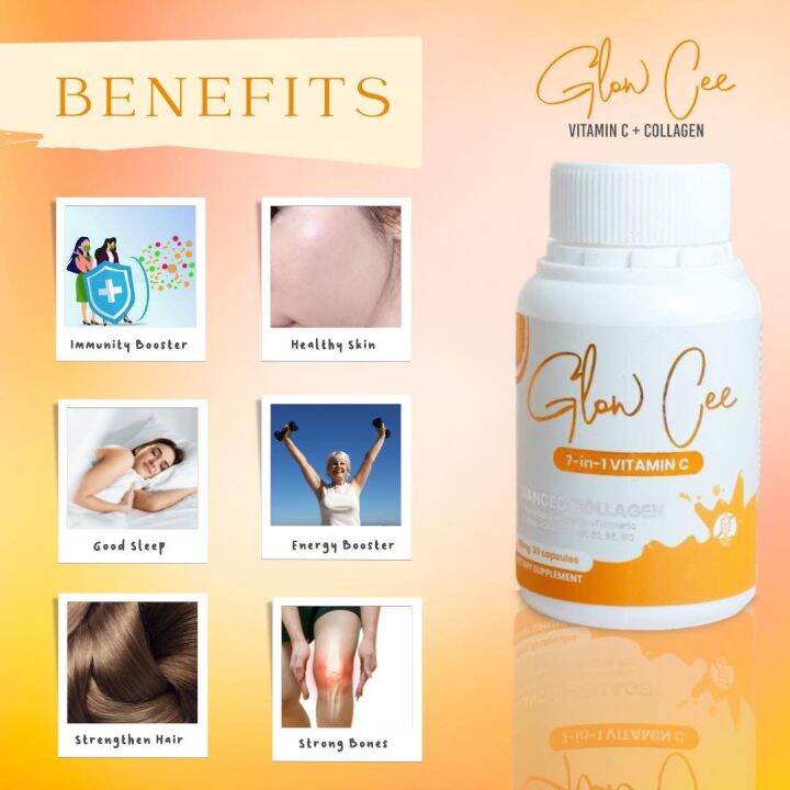 Fab Organics Glowcee 7in1 Vitamin C 60 capsules / Collagen and Zinc