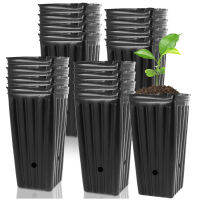 Tall Square Seedling Planting Cap Thicken Black Plastic Supple Nursery Breathable Pot For Garden Orchard Plants Growth Container