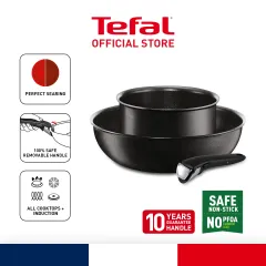 Tefal Ingenio Daily Chef 3-PC (Frypan 24cm + Wokpan 26cm + Basic Handle)  (L7619022) (Cookware set /Non Stick Cookware Set /Pots and Pans/ Set alat  memasak /Kuali /Periuk /Alat memasak tidak melekat)