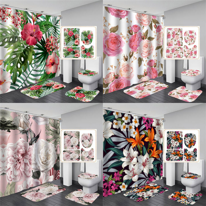 Big Flower Carpet Bathroom,Anti Slip Mat in the Bathroom Toilet