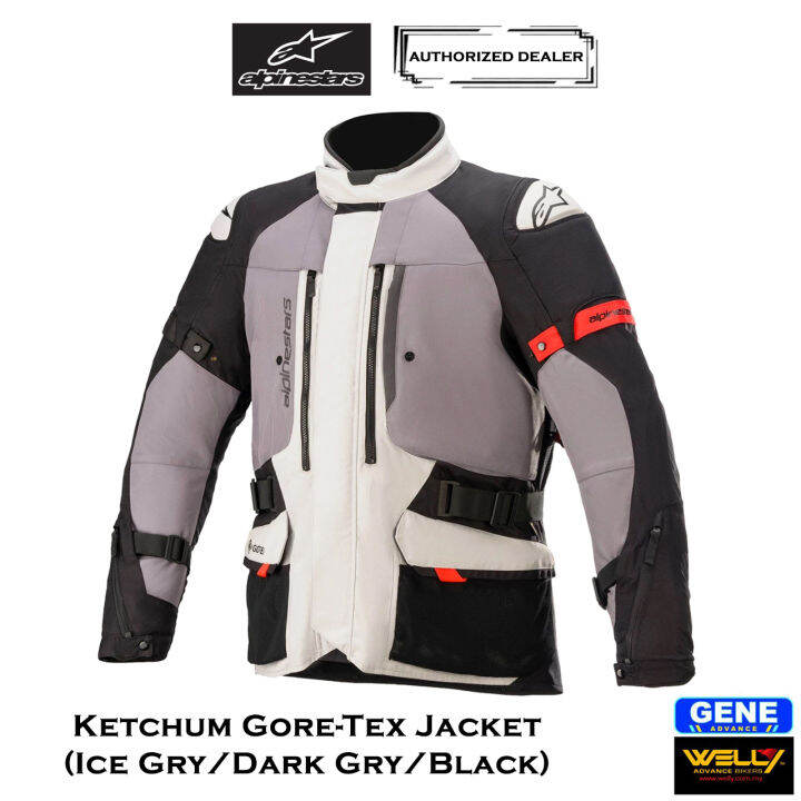 Alpinestars Ketchum Gore-Tex Ice Gray Dark Gray Black Touring Jacket ...