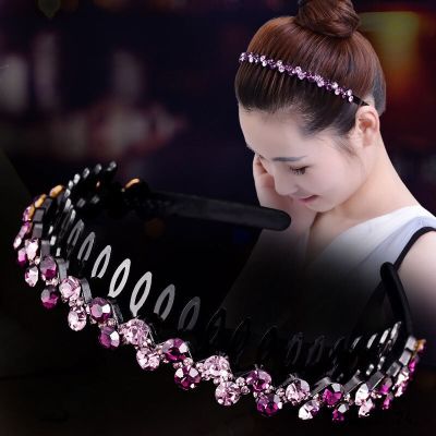 Korean Version of Rhinestone Toothed Hair Band, Womens Hairpin, Acrylic Wave Fashion Hair Accessories