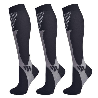 Brothock 3 Pairs Compression Socks for Women &amp; Men 20-30 mmHg Comfortable Athletic Nylon Medical Nursing Stockings Sport Running