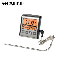 ♧✴ MOSEKO Digital Oven Thermometer for Food Cooking Kitchen Smoker BBQ Grill with Timer Mode / Backlight / Stainless Steel Probe