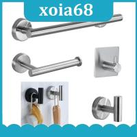 xoia68 Shop Silver Black Robe Hook Towel Rails Bar Rack Shelf Tissue Paper Holder Stainless Steel Bathroom Hardware Set drill Accessories