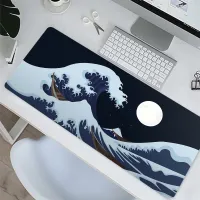 【D.R】Great Wave Off Art Large Size Mouse Pad Computer Japanese Mount Fuji Koi Gaming Mousepad Gamer Desk Mat Locking Edge for CS GO