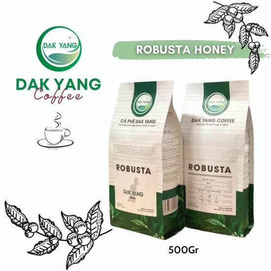 Cafe robusta dạng bột 100% cà phê chín đỏ - honey 500g đắk yang cafe - ảnh sản phẩm 2