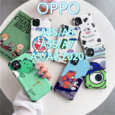OPPO เคสลายการ์ตูนสำหรับโทรศัพท์รุ่น OPPO A9/A5 2020 A5S A7 A3S A5 ฟรุ๊งฟริ๊งมีขอบกันกล้องลายกลิตเตอ #220