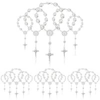 20Pcs Baptism สร้อยข้อมือคาทอลิก Holy Communion สีเงิน Crucifix จี้สร้อยข้อมือลูกปัดสำหรับ Baptism