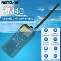 Retevis วิทยุสื่อสารสองทาง GPS DSC ม็อบ RM40วิทยุทางทะเล VHF IPX7กันน้ำสัญญาณเตือนแบบลอยเครื่องรับส่งวิทยุ LCD 5W HT J93ทางทะเล