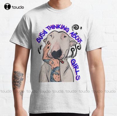 Busy Thinking About Funny Doggy Classic T-Shirt Mens T&nbsp;Shirts Casual Custom Aldult Teen Unisex Digital Printing Tee Shirts