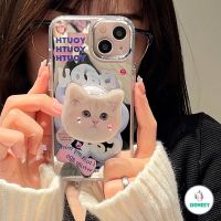 shuohaa198 เคสโทรศัพท์มือถือนิ่ม กันกระแทก ป้องกันกล้อง ลายคิตตี้น่ารัก 3D พร้อมกระจกแต่งหน้า สําหรับ IPhone 11 14 Pro Max 14 13 12 11 Pro Max