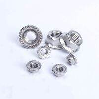 304 Baja Tahan Karat M3 M4 M5 M6 M8 M10 M12 M14 M16 M20 Hexagon Head Nuts dengan Flange 1/2/5/10/50Pcs