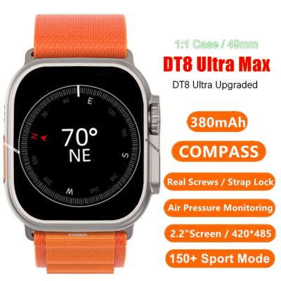 ZZOOI 2023 DT8 Ultra Max Smart Watch Men 49mm 2.1" Screen Bluetooth Call 380mAh Compass NFC Sport Women Smartwatch IP68 Waterproof New