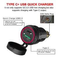 Motorcycle Quick Charger 3.0 USB &amp; Type C DIN Hella Plug Socket Power Adapter For BMW R1200GS R1250GS R1200RT F800GS F 800 ST GT