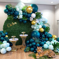 Jungle Safari DecorGreen Balloons Arch Garland 4D Gold Foil Balloons Palm Leaves DIY Balloon Arch Jungle Birthday Party Decor