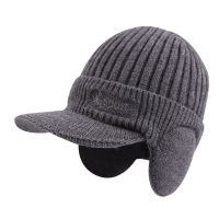 Autumn Ear Protection Warmth Peaked Cap Men Winter Knitted Earflap Hat Outdoor Cycling Casual Fashion Sunhat er Hats