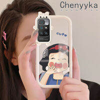 เคส Chenyyka สำหรับ Xiaomi MI Redmi 10ไพรม์เคสการ์ตูนสโนว์ไวท์น่ารักเด็กผู้หญิงใสเคสมือถือสีสันสดใสป้องกันเลนส์กล้องมอนสเตอร์ตัวเล็กเปลือกซิลิโคนนิ่มใหม่กันกระแทกเคสใส