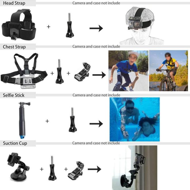 อะไหล่กล้องกีฬาชุดกล้องวิดีโอแอคชั่นมัลติฟังก์ชัน-อุปกรณ์เล่นเซิร์ฟสกีดำน้ำใช้เปลี่ยนอุปกรณ์สำหรับ-go-pro-11-10-9