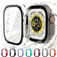 ZZOOI Glass+case For Apple Watch cover Ultra 49mm smartwatch PC Screen Protector Bumper Tempered Accessories iwatch series Ultra 49mm