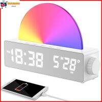 yiguann Sunrise นาฬิกาปลุกดิจิทัล LED 7 สี ควบคุมด้วยการสัมผัส ปลุกไฟ ปลุกตอนเช้า