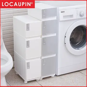 Locaupin Multipurpose Home 4 Tier Narrow Space Plastic Storage Box Drawer  Storage Cabinets Furnture Organization Storage