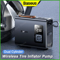 Baseus Wireless Tire Inflator Pump ปั๊มลมยางไร้สาย เครื่องอัดอากาศแบบพกพา รถมอเตอร์ไซค์จักรยานกระบอกคู่