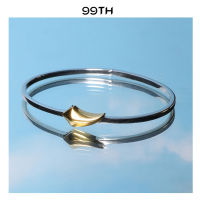 99th Fang round cuff  กำไรเงินประดับจี้รูปเขี้ยวชุบทอง