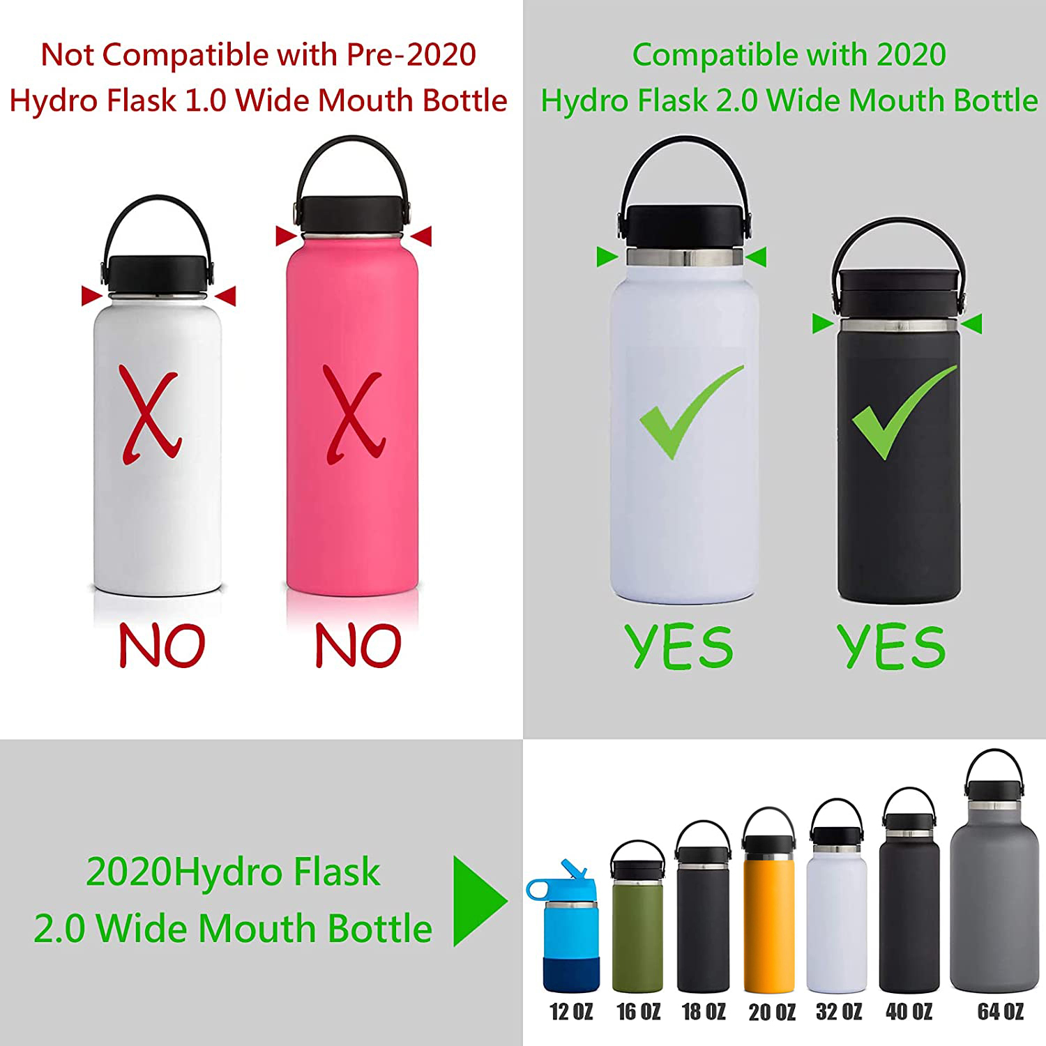 Hydro Flask Para Handle Strap Safety Ropes New for hydro flask Bottles Wide Mouth 