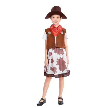 2022 Children Adult Cowboy Cosplay Costumes Halloween Party Masquerade Boy  Woman Wild West Fancy Cowgirl Vest Cap Scarf Outfits - AliExpress